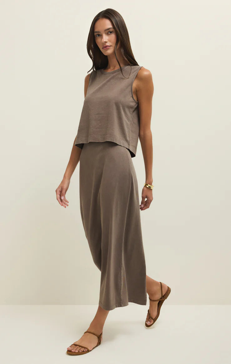 GAIL MIDI SKIRT-PERFECTLY TAUPE