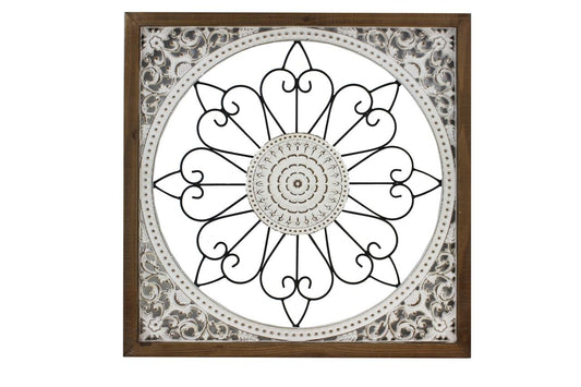 WOOD/METAL SQUARE WALL DECOR