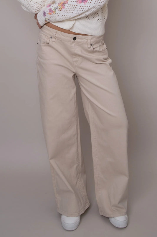 BROOKLYN HIGH RISE WIDE LEG-NATURAL