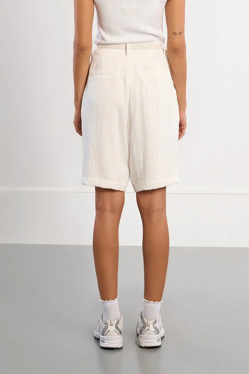 Fluid Bermuda Shorts-White