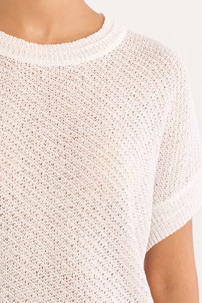 Short-sleeved knit-White