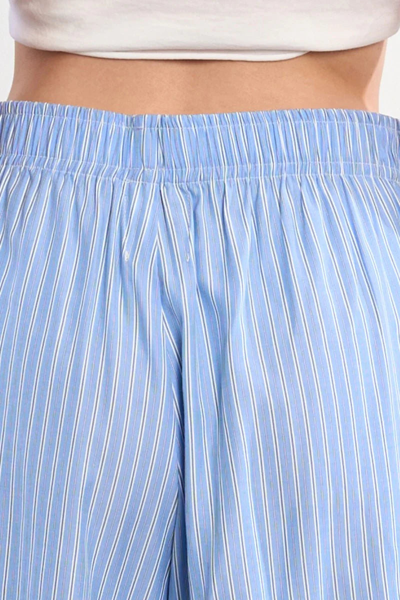 Blue striped boxer shorts-Blue