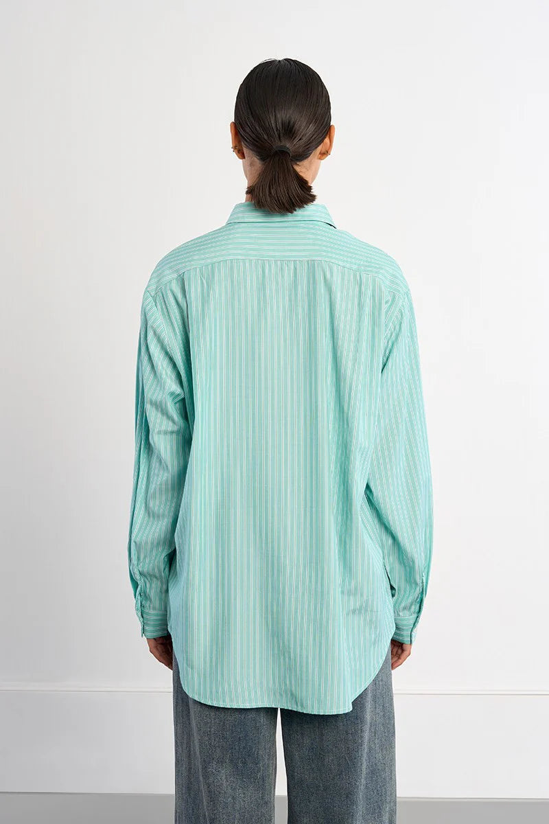 Oversized striped shirt-Mint