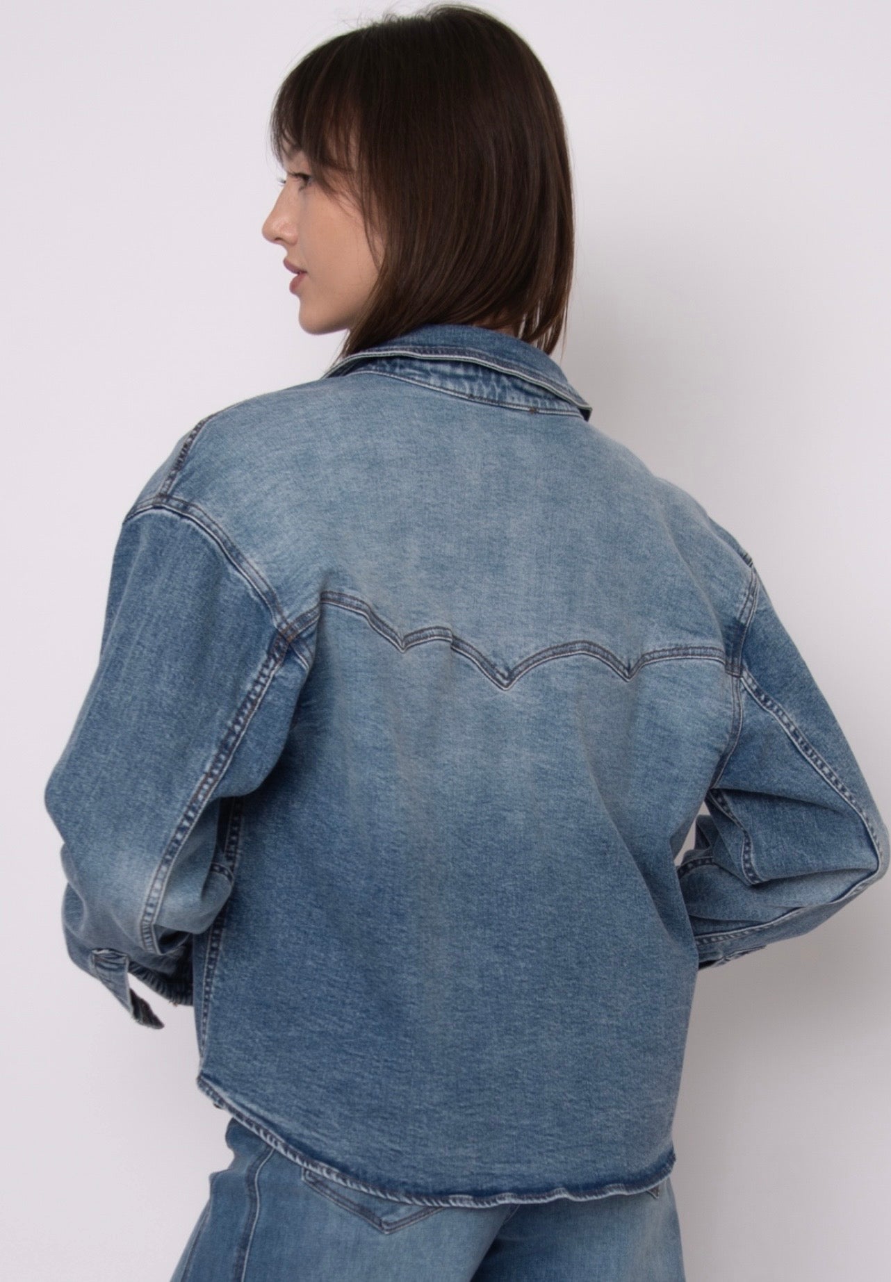 Lizette Denim Shirt-Dark Denim