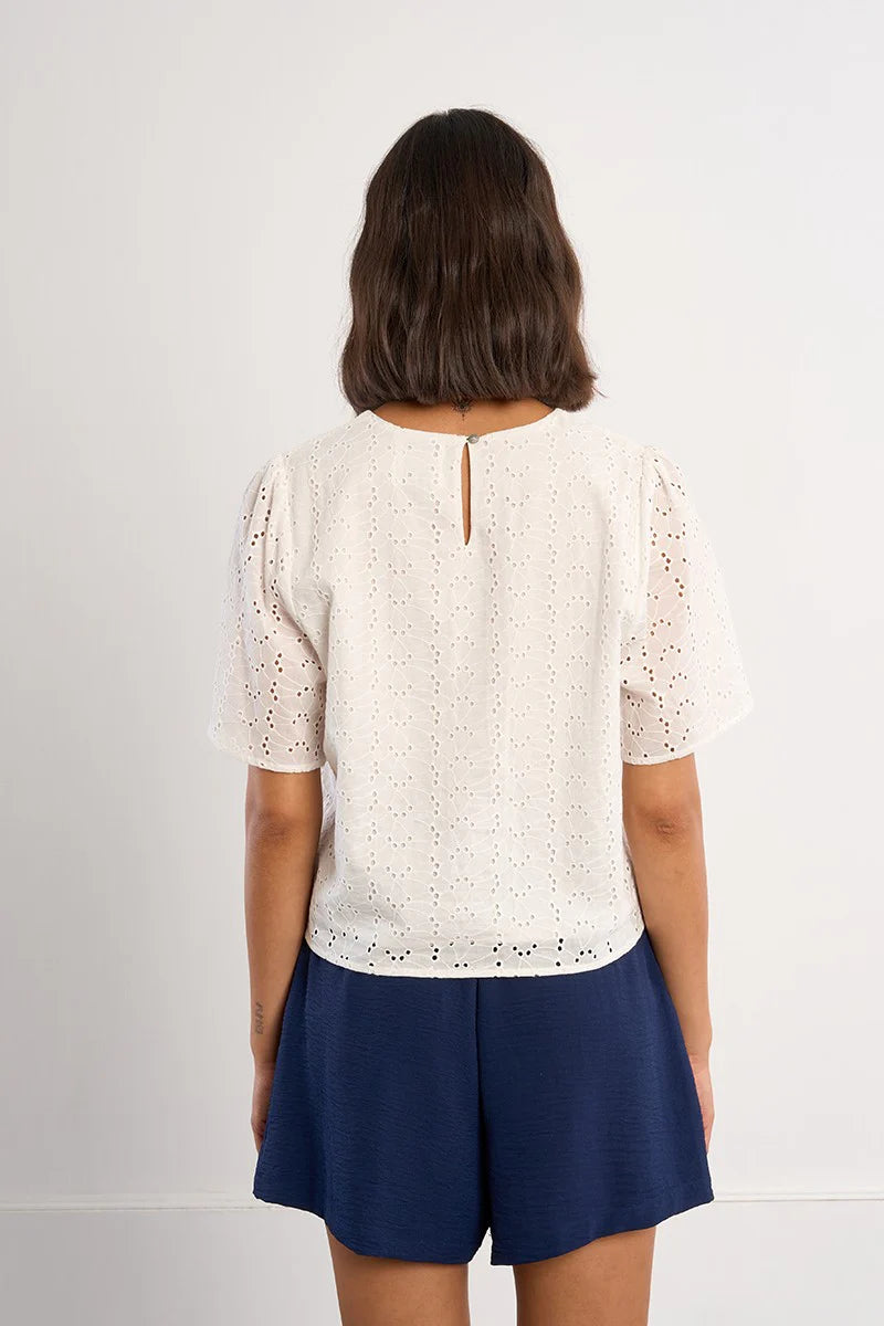 Cotton top, in broderie anglaise( final sale)