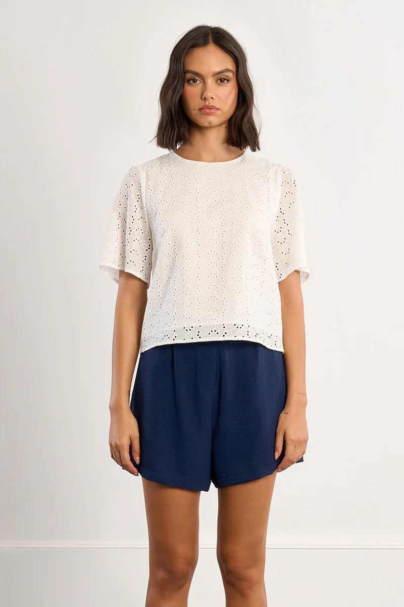 Cotton top, in broderie anglaise( final sale)