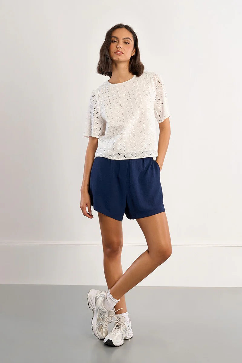 Cotton top, in broderie anglaise( final sale)
