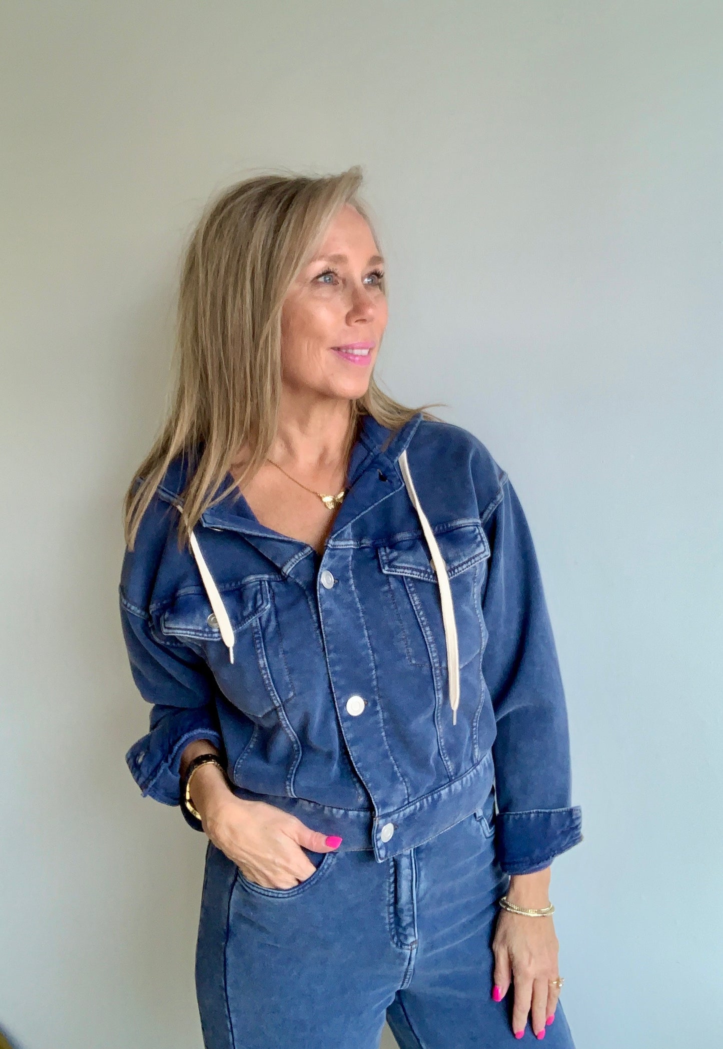 Sarana Denim Look French Terry-Dark Denim