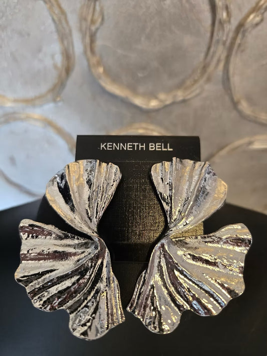 Fan Earrings-Silver