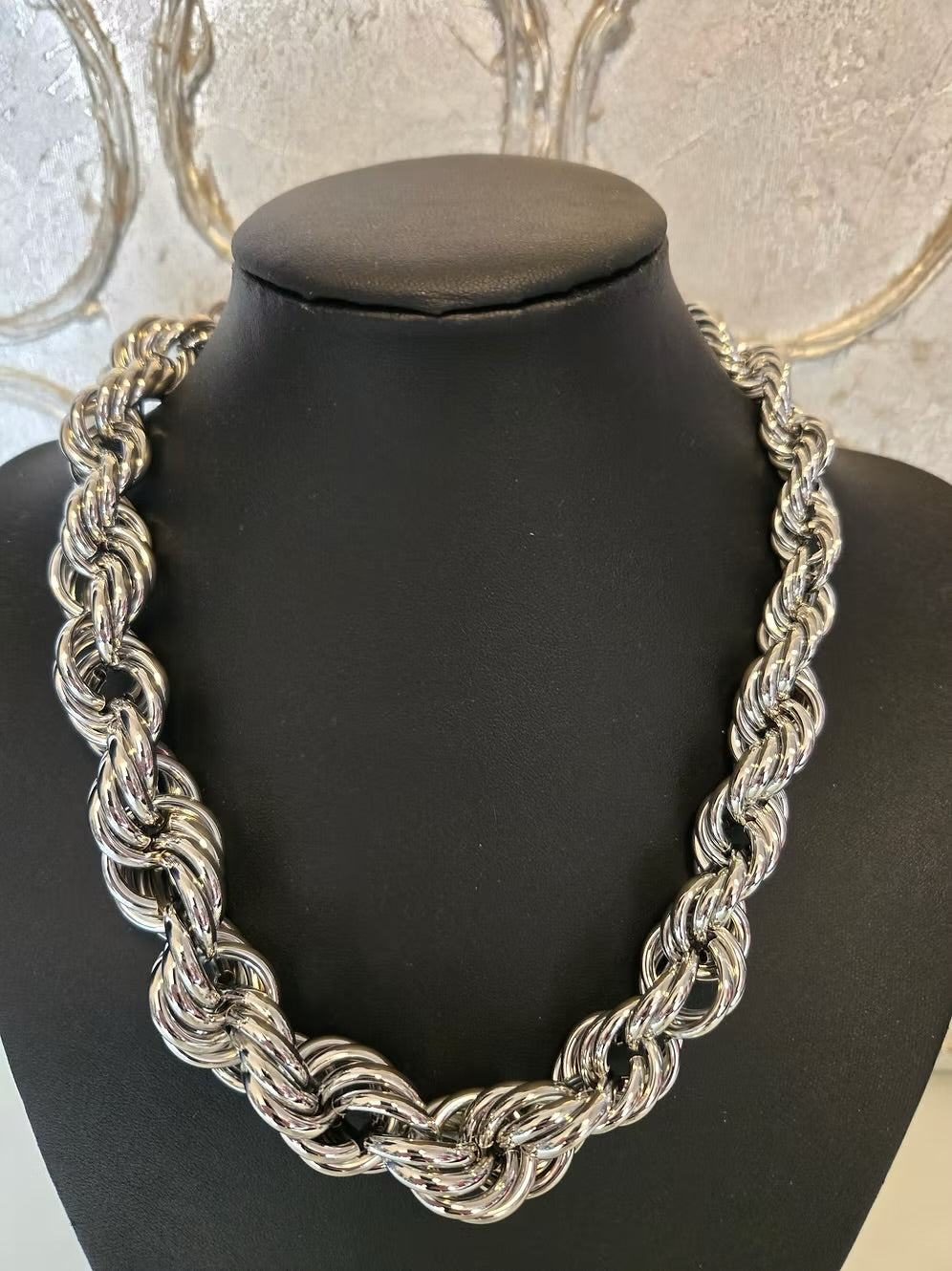 Braided Necklace-Silver