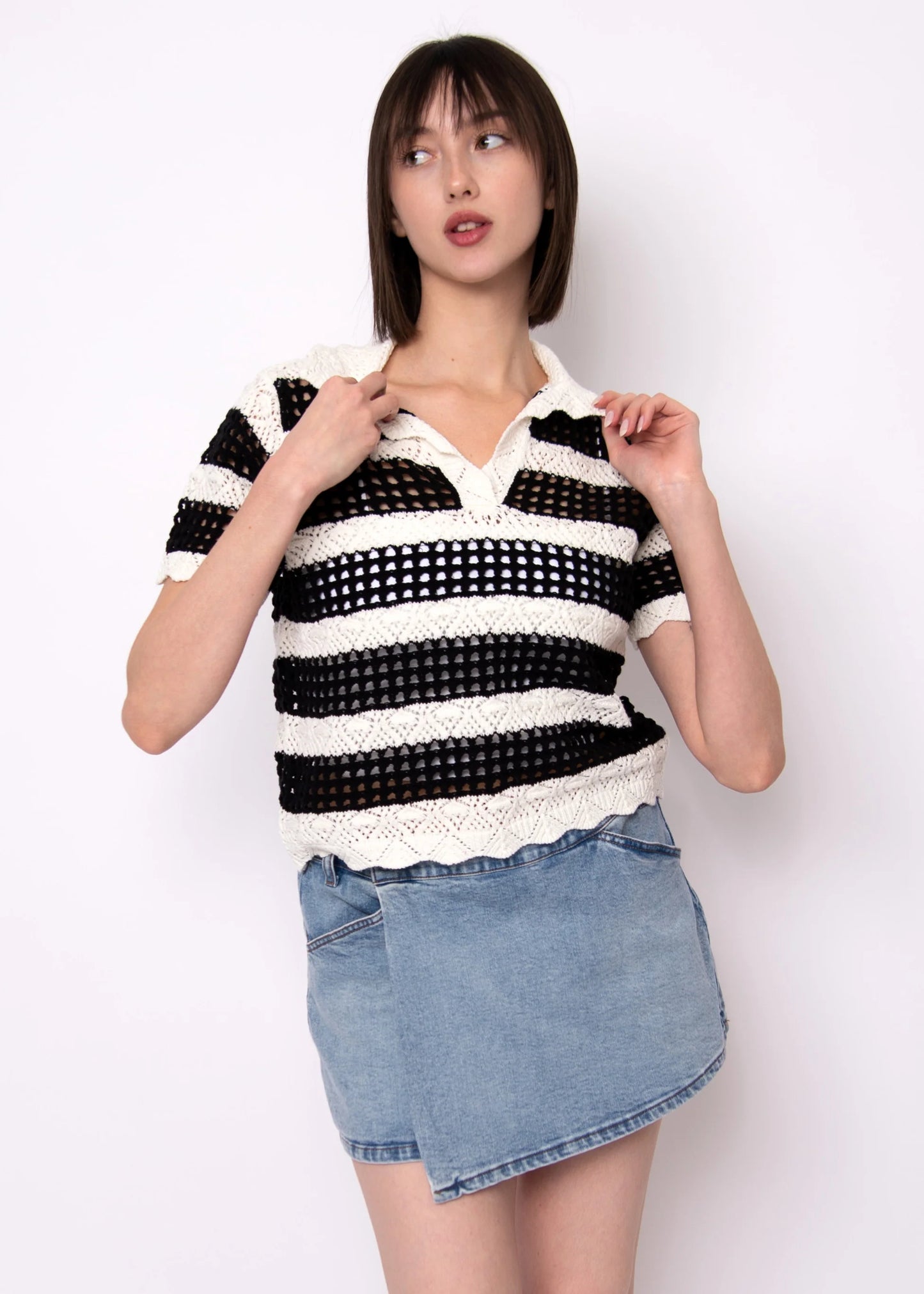 DELLA SHIRT SLEEVE TOP-CREAM