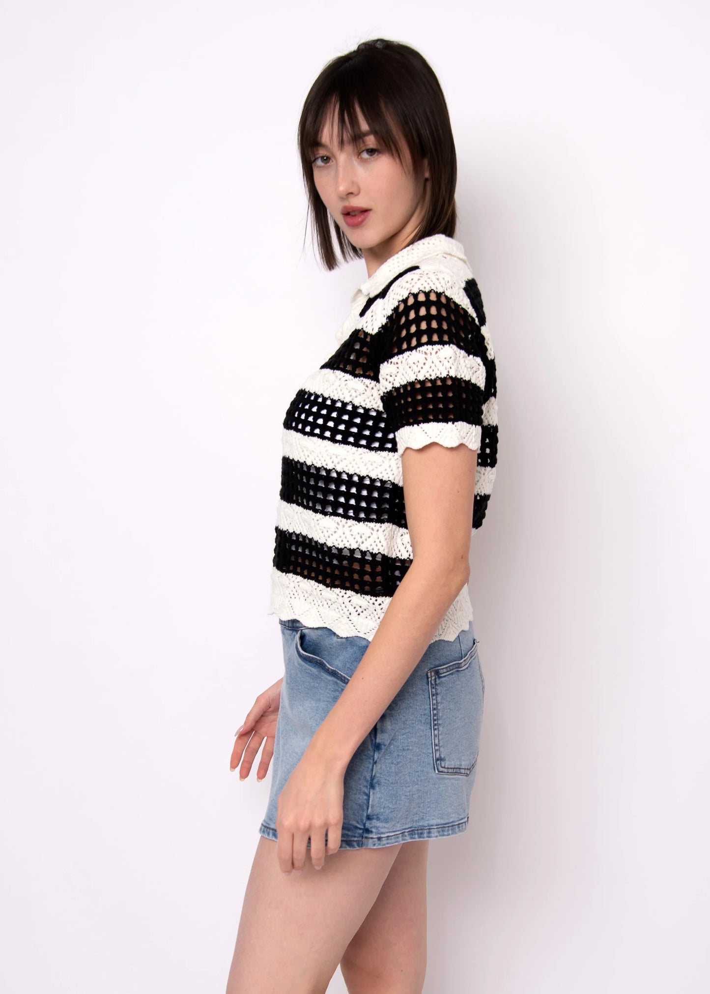 DELLA SHIRT SLEEVE TOP-CREAM