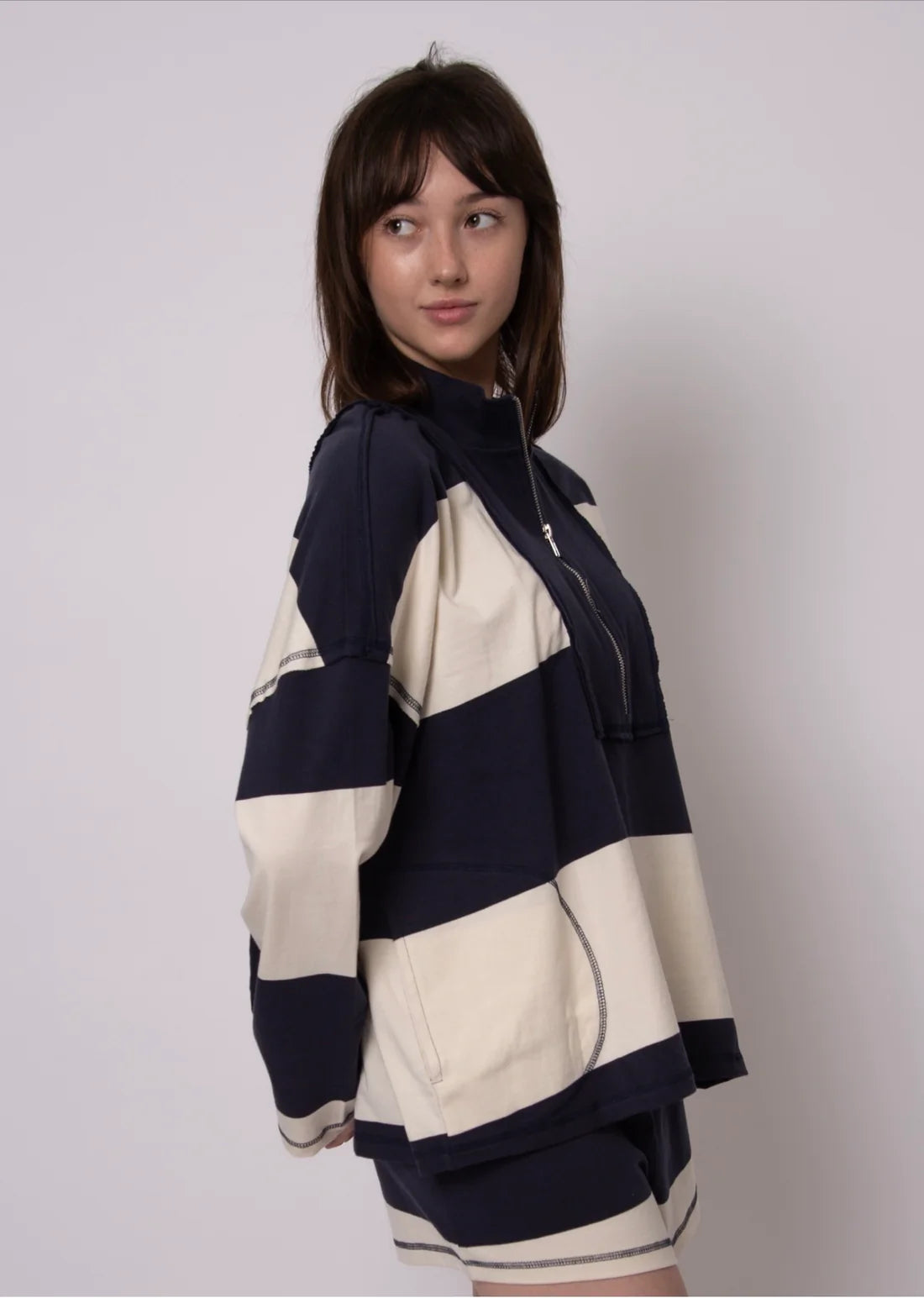 Camille Stripe Jersey-Navy