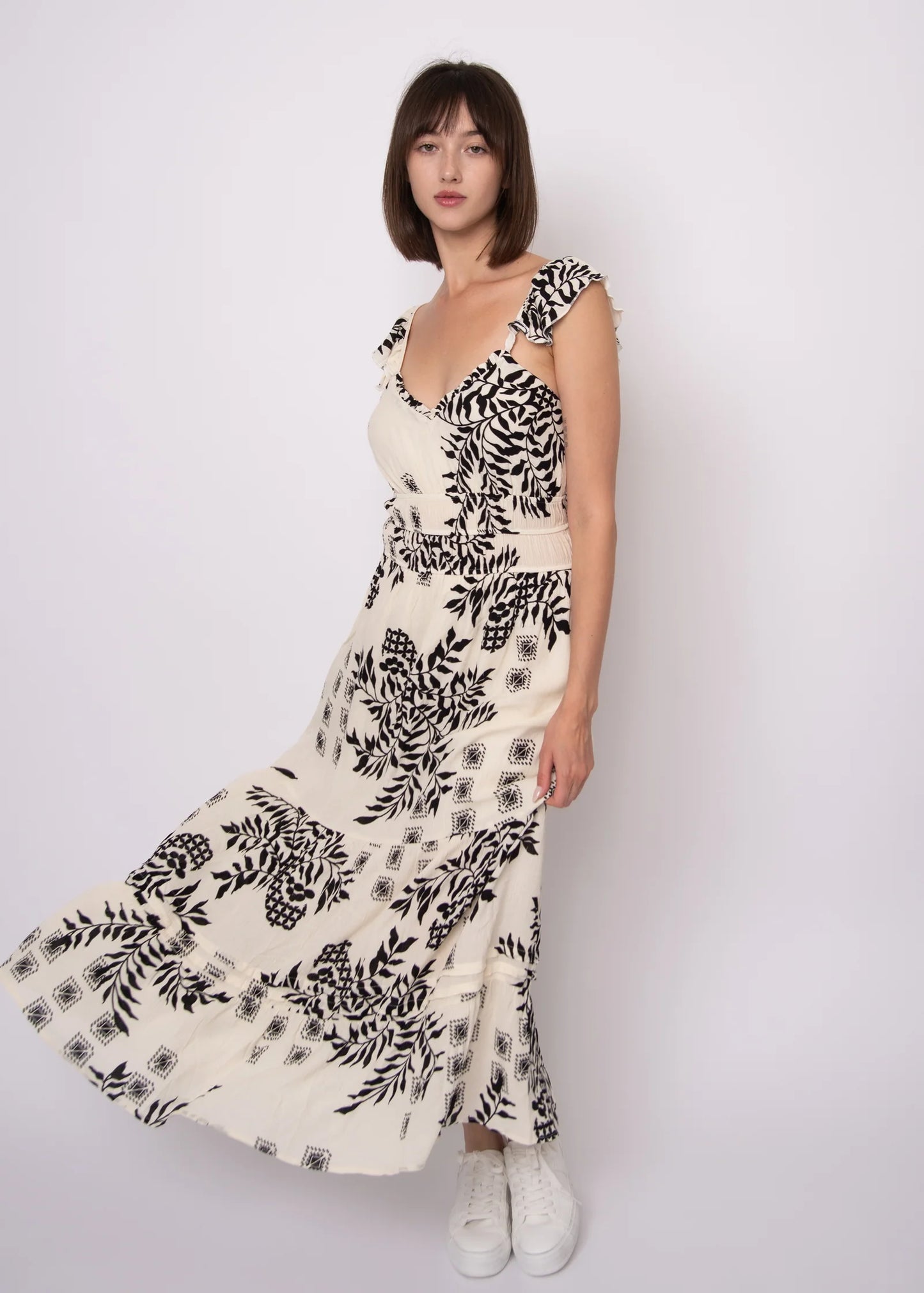 Aerie Crinkle Dress-Off White