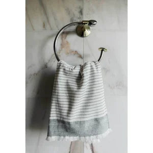 Hand Towel-Terry Leo-White