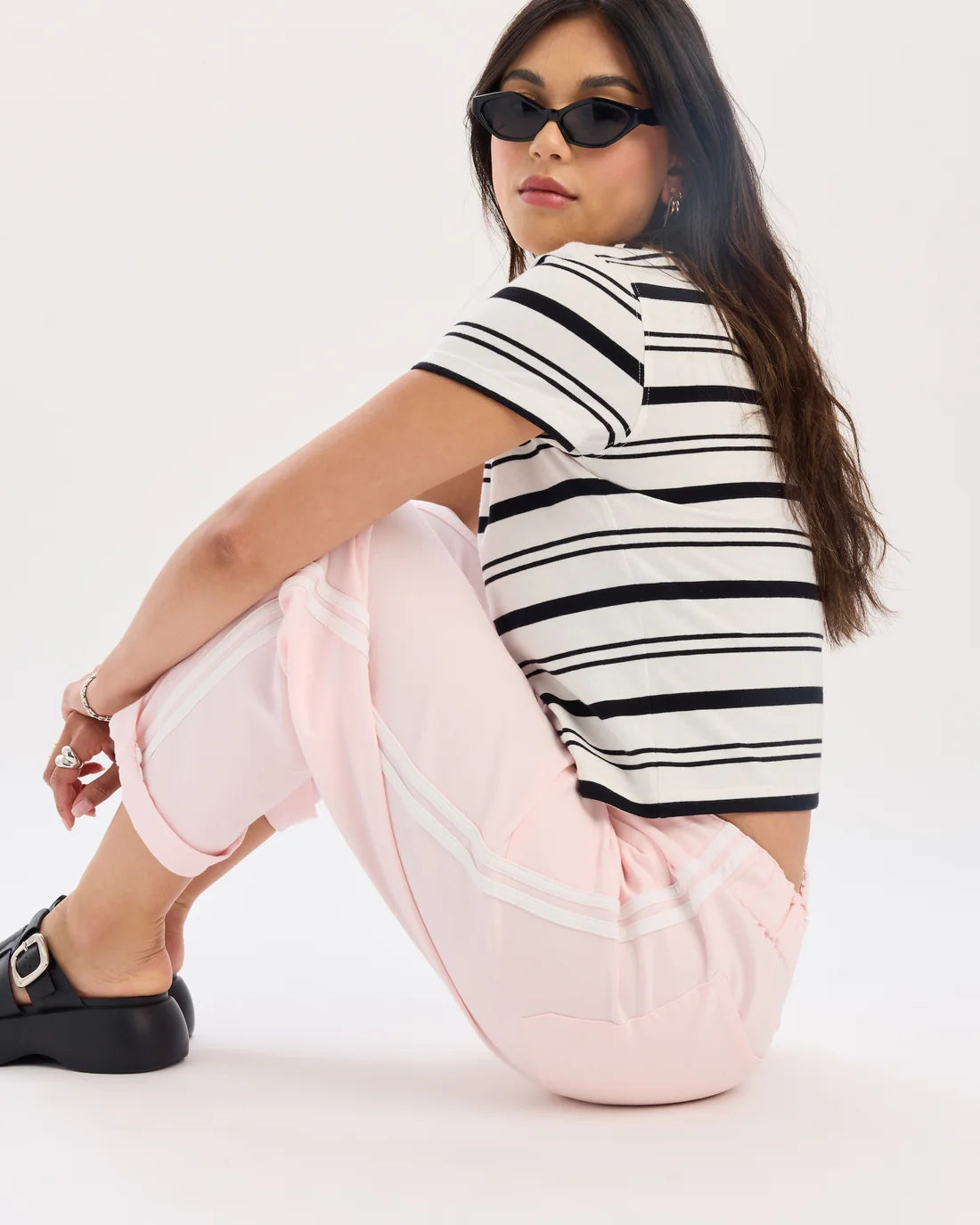 VILLA DRAWSTRING BARREL-PINK & White