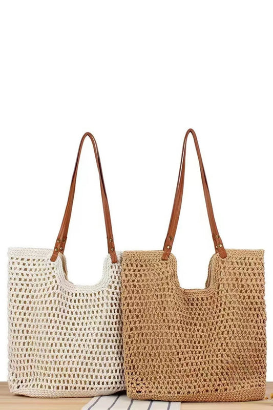 Woven Beach Bag-Ivory
