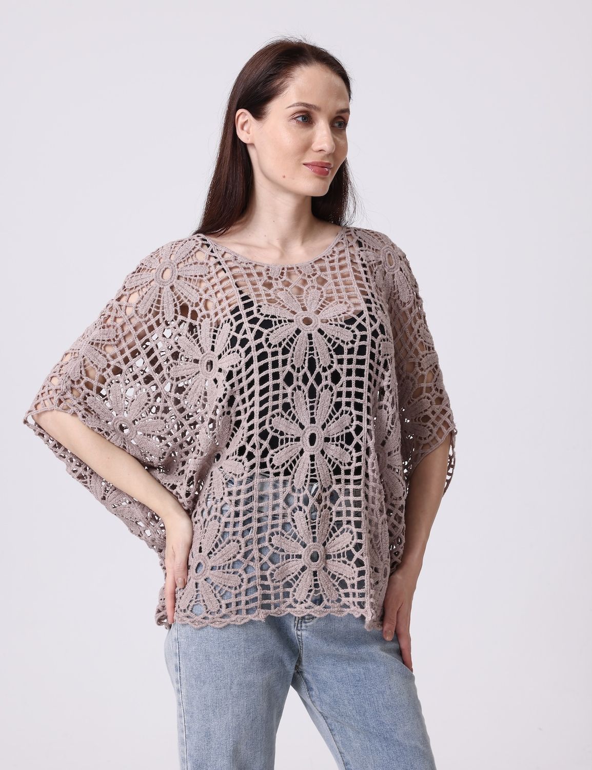 Crochet Top-Taupe (Final Sale)