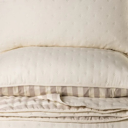 ANN SOLID NATURAL QUILT-KING