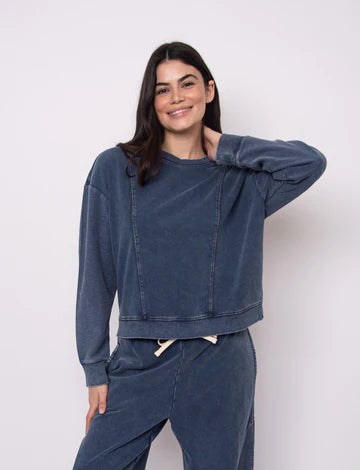 KACEY FRENCH TERRY SWEATSHIRT-DARK BLUE