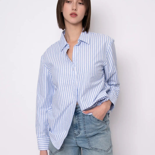 LUERA STRIPED BLOUSE-BLUE