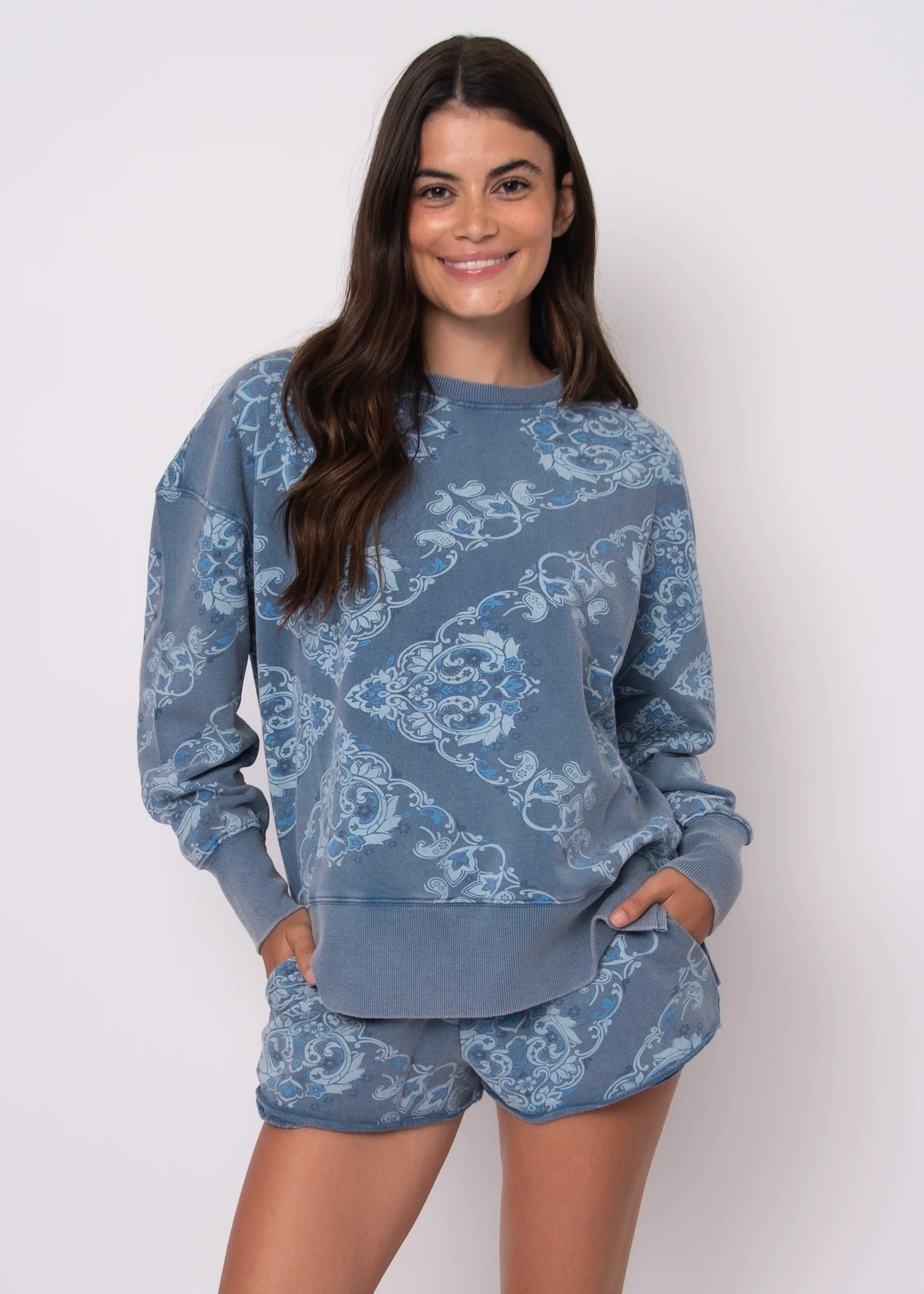 ESTELLE FRENCH TERRY PULLOVER-RIVIERA