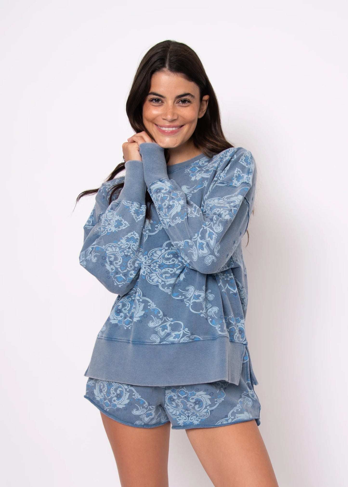 ESTELLE FRENCH TERRY PULLOVER-RIVIERA