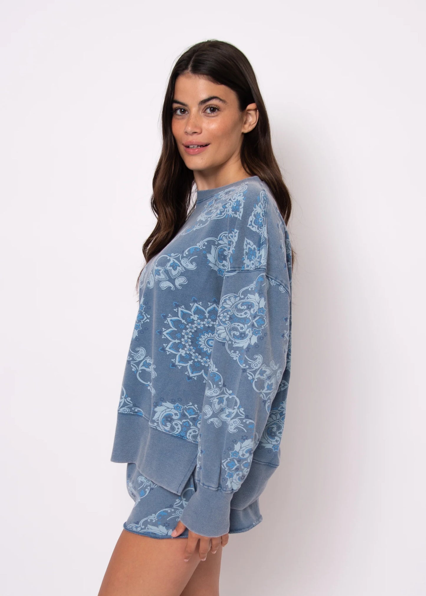ESTELLE FRENCH TERRY PULLOVER-RIVIERA