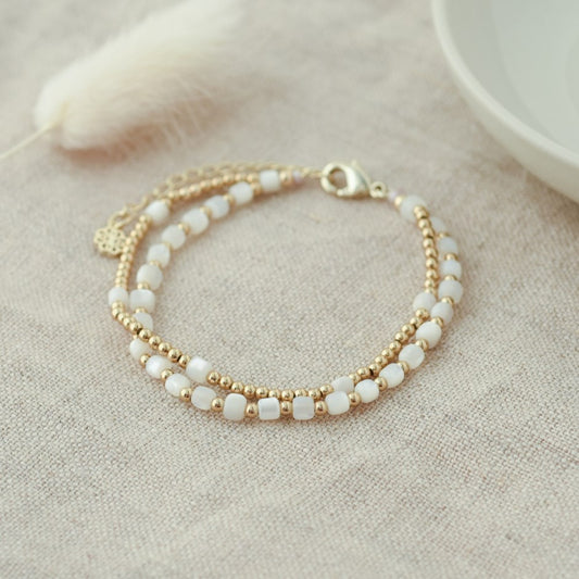 Glee Meredith Bracelet-gold/mother of pearl