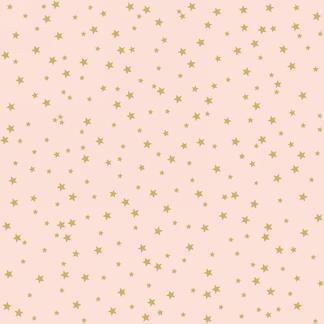 Lunch napkin - golden stars on pink