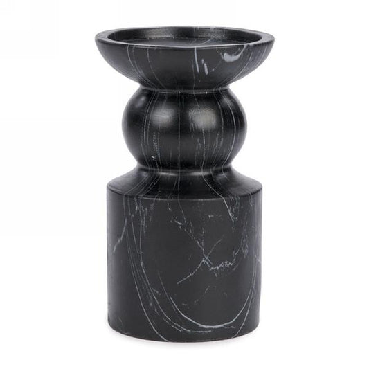 Black marbled candle holder