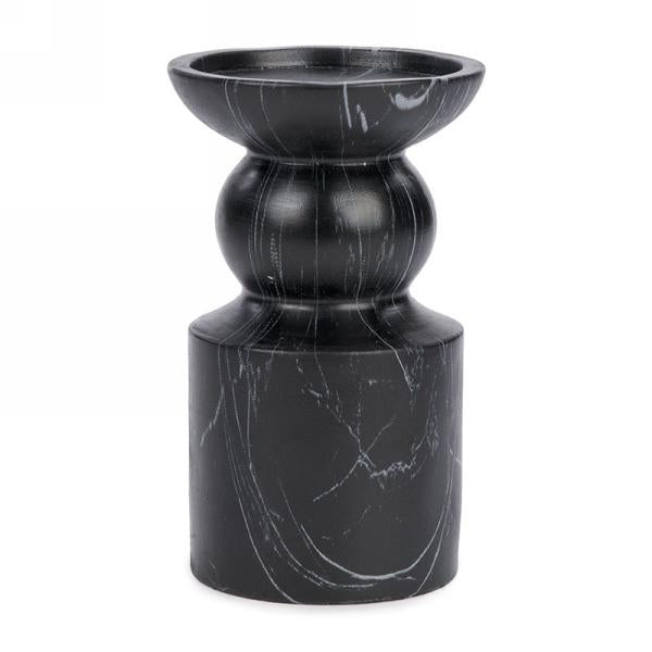 Black marbled candle holder