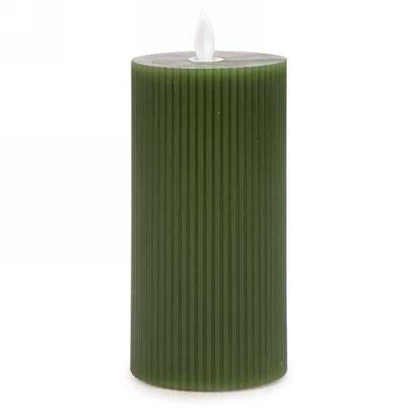 Olive Green Led Flickering Candle-7”