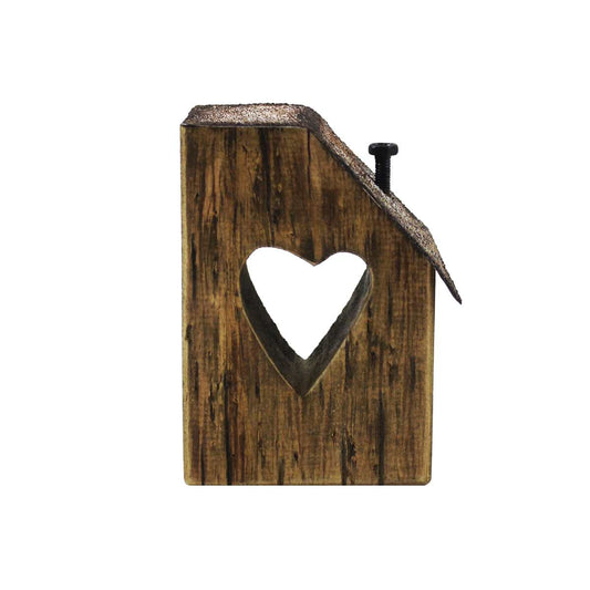WOOD HOUSE WITH HEART CUT OUT-Small