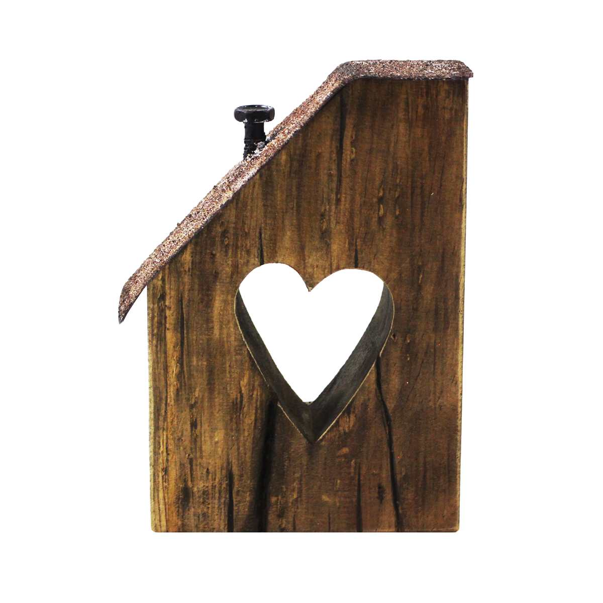 WOOD HOUSE WITH HEART CUT OUT-Large