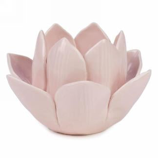 Pink ceramic lotus t-light holder