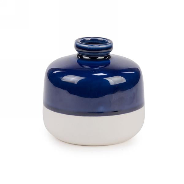 2-tone blue ceramic vase-small