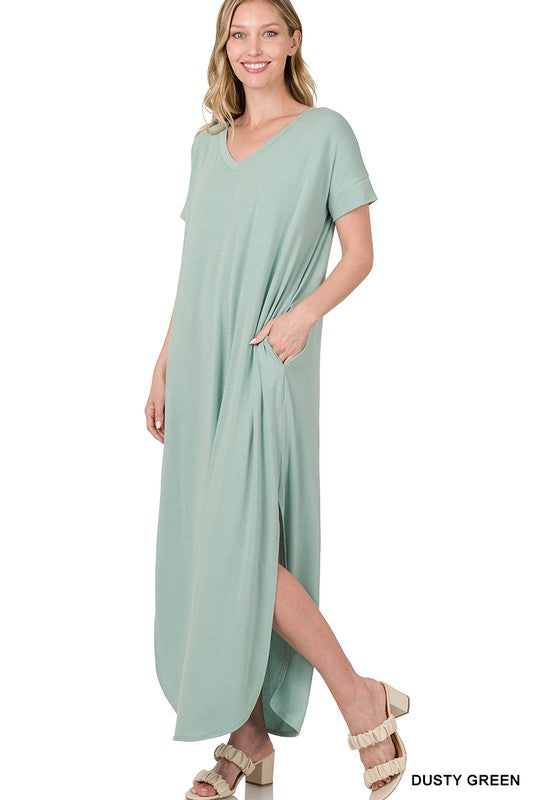 Melania Maxi Dress-Dusty Green