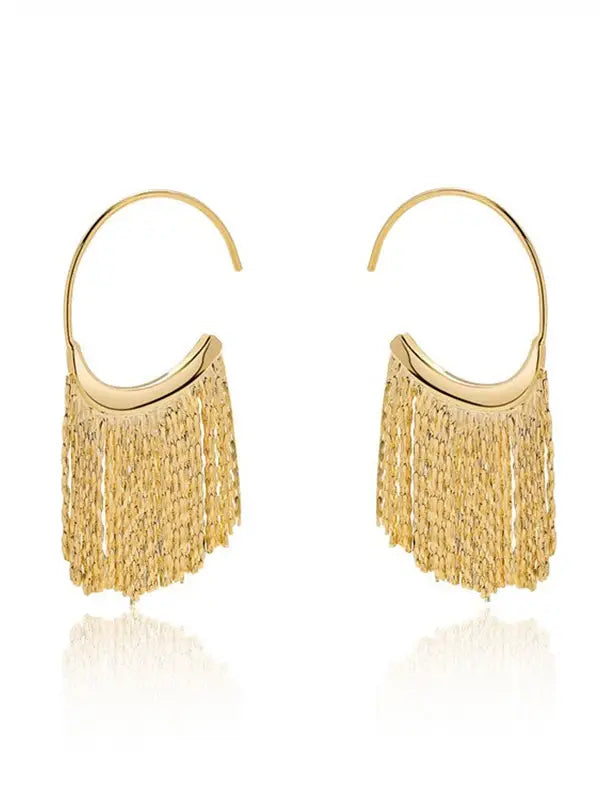 Tasseled Drop Earrings -Gold