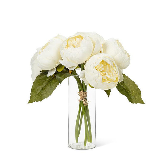 Full Peony Bouquet-White