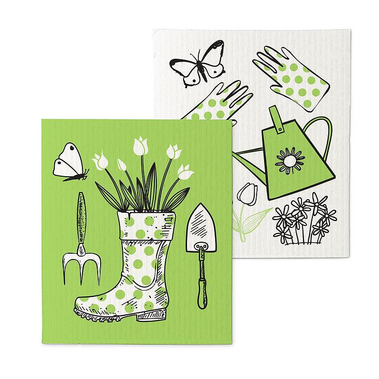 Garden Icons Dishcloths. Set of 2