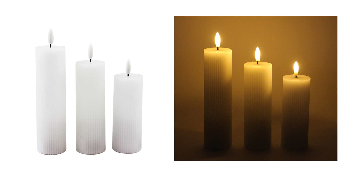 White LED Set of 3 Candles