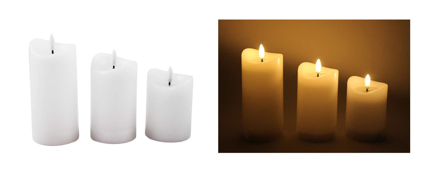 Melted Look LED set of 3 Candles