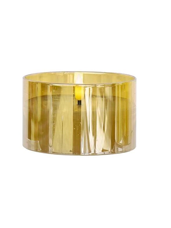 Amber LED glass candle