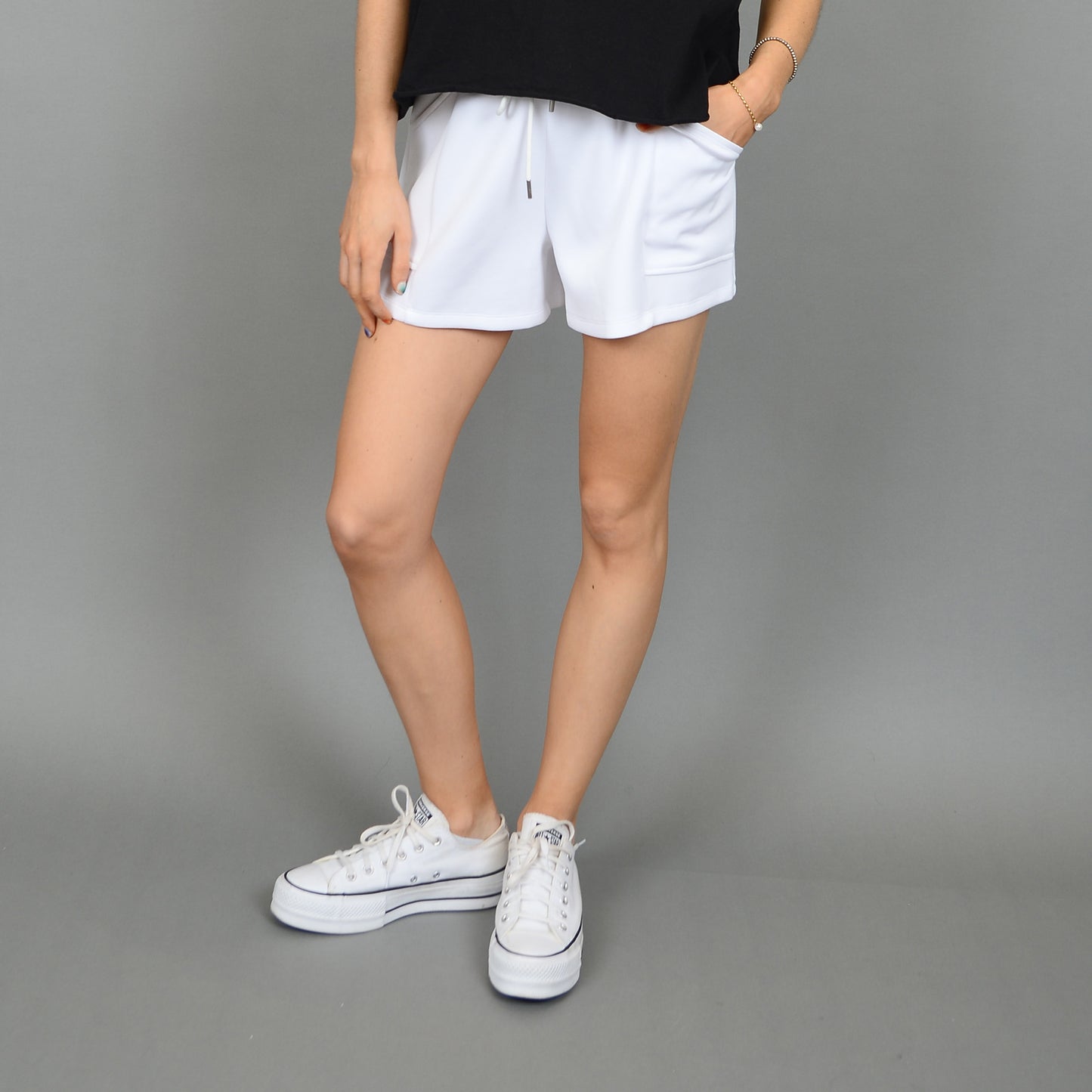 Senza soft scuba shorts-White