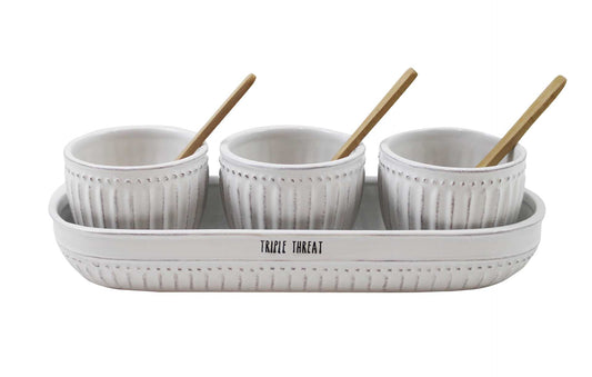 Ceramic Tray/Bowls & Spoons