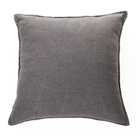 Linen Stone Wash Pillow-Charcoal