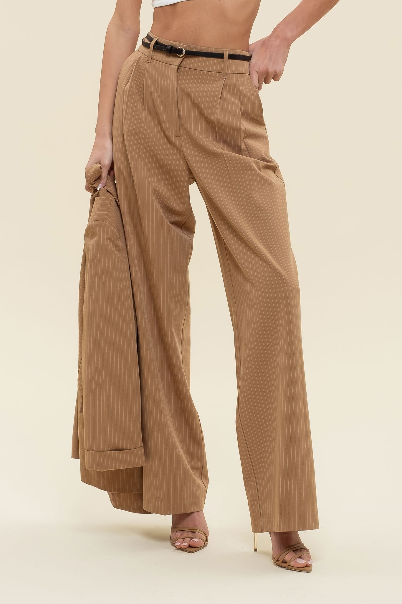 Pinestripe Wide Leg Pants(final sale)