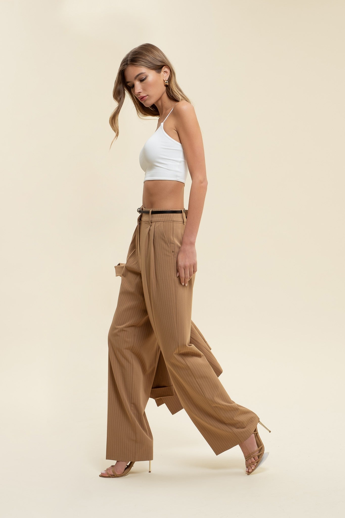 Pinestripe Wide Leg Pants(final sale)