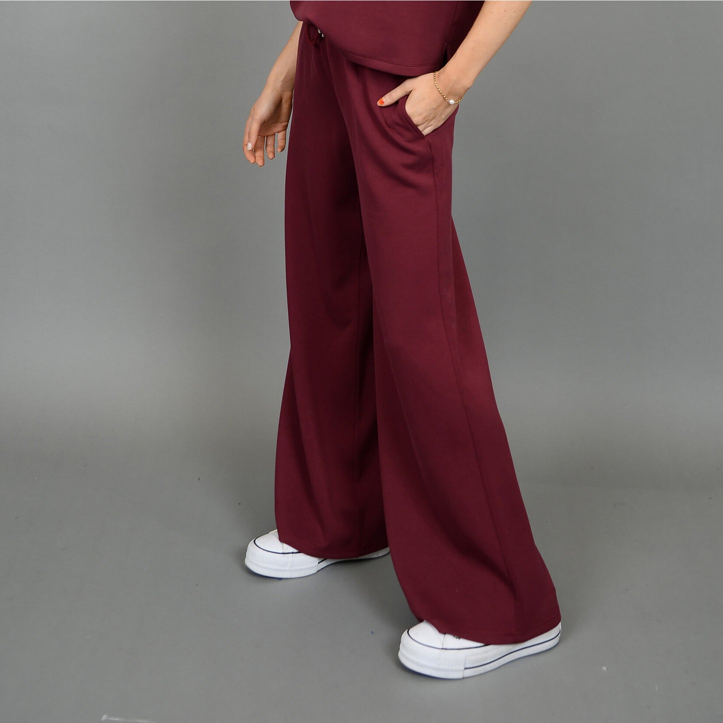 Erika Drawstring Pant-Oxblood